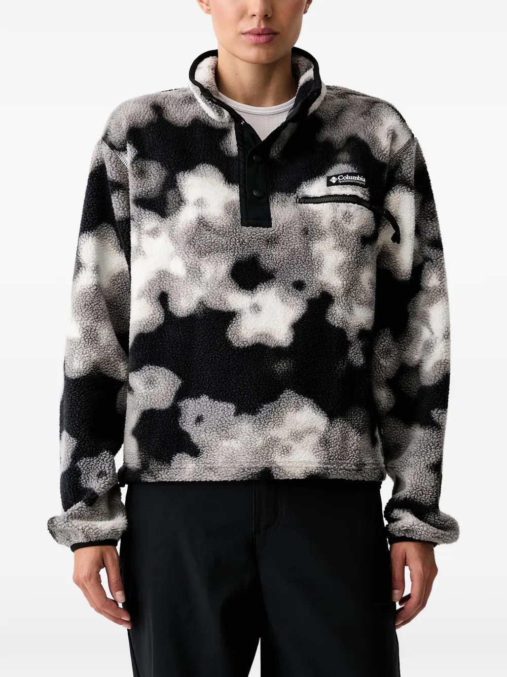 Columbia Helvetia II abstract-print fleece sweater - Nero