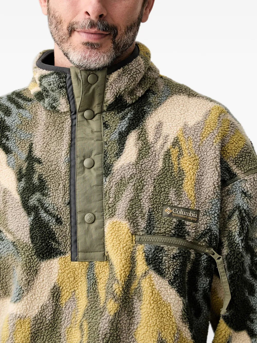 Columbia fleece graphic-print sweater Groen