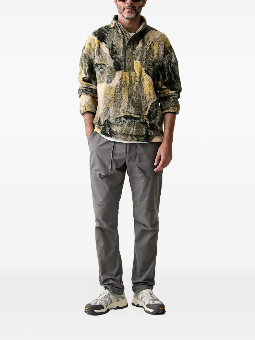 Columbia fleece graphic-print sweater Groen