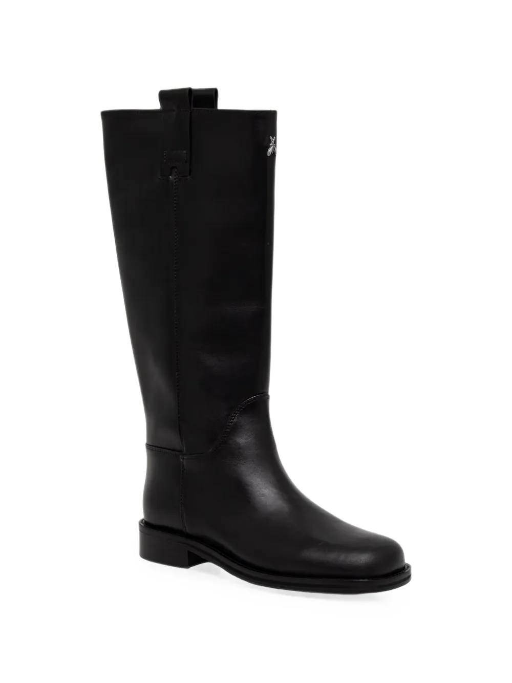 Patrizia Pepe logo-plaque leather boots Zwart
