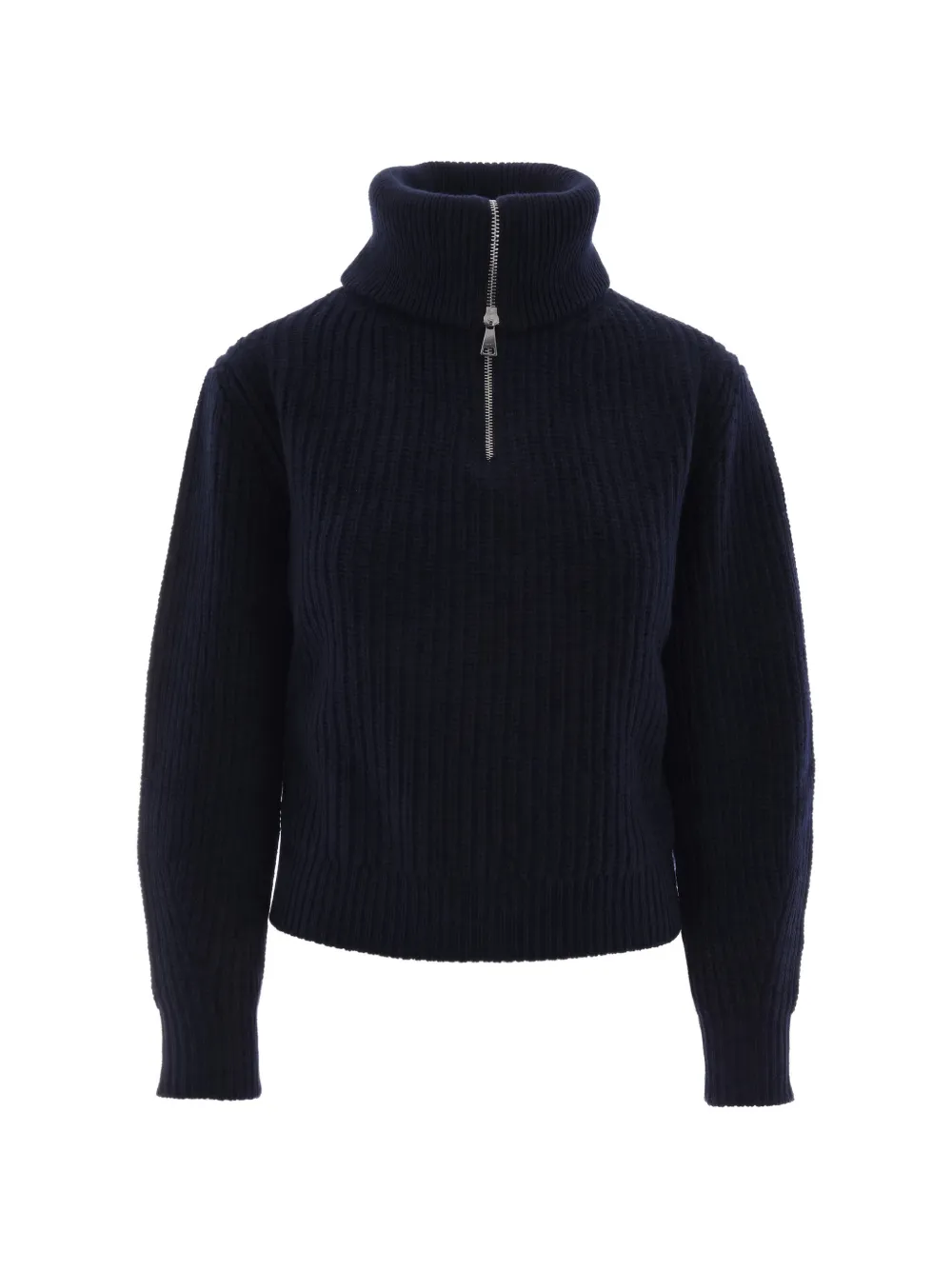 Max Mara ribbed-knit half-zip sweater - Blu