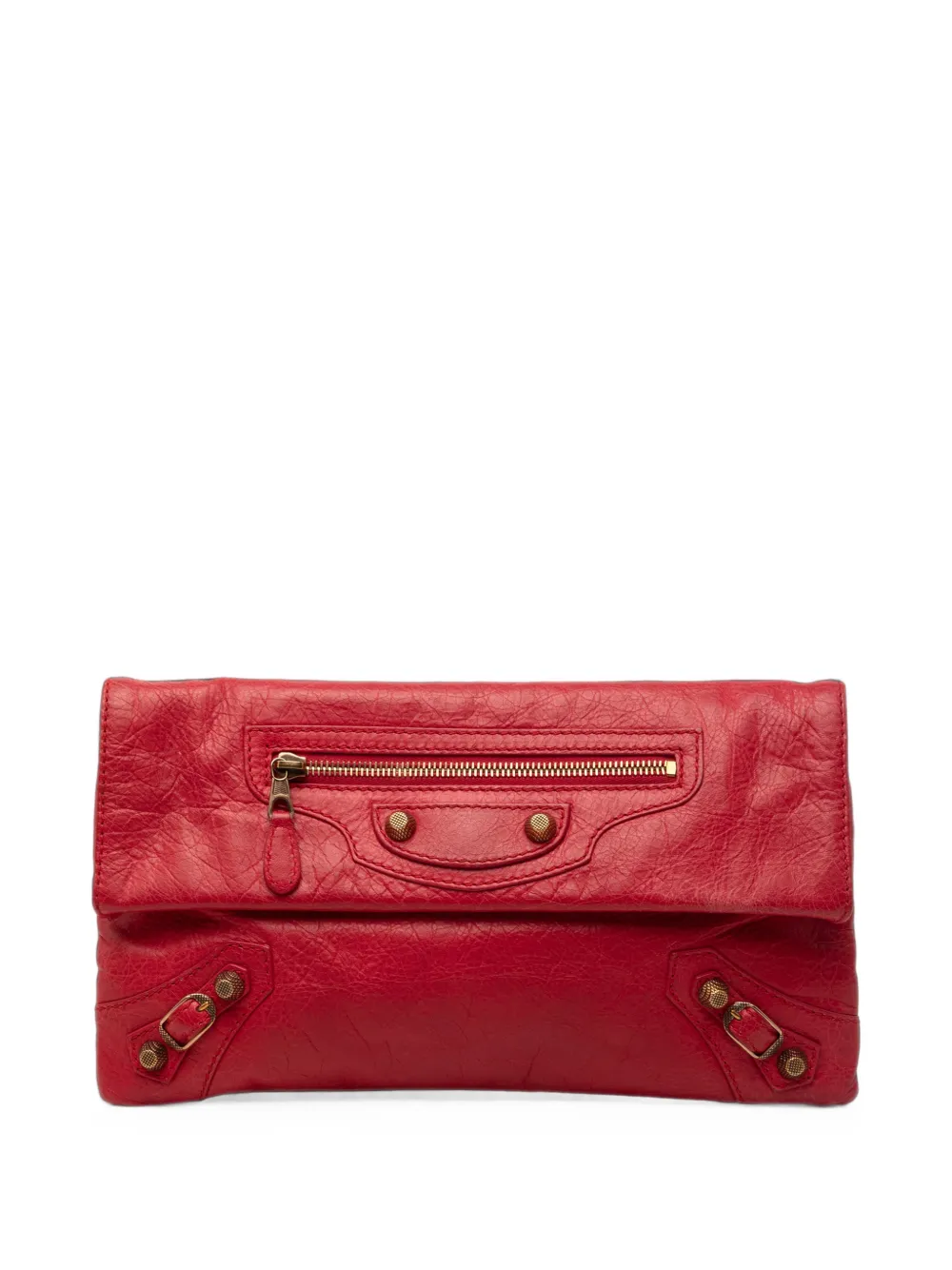 Balenciaga Pre-Owned 2012 Lambskin Motocross Giant 12 Envelope clutch bag - Rosso