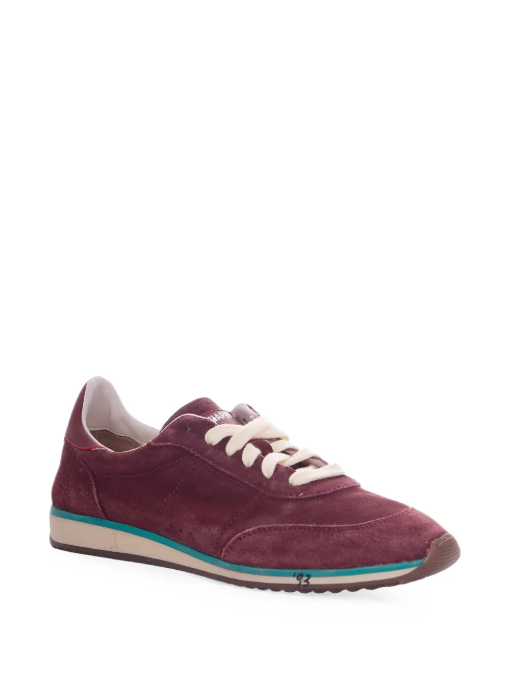 Patrizia Pepe panelled suede sneakers Rood