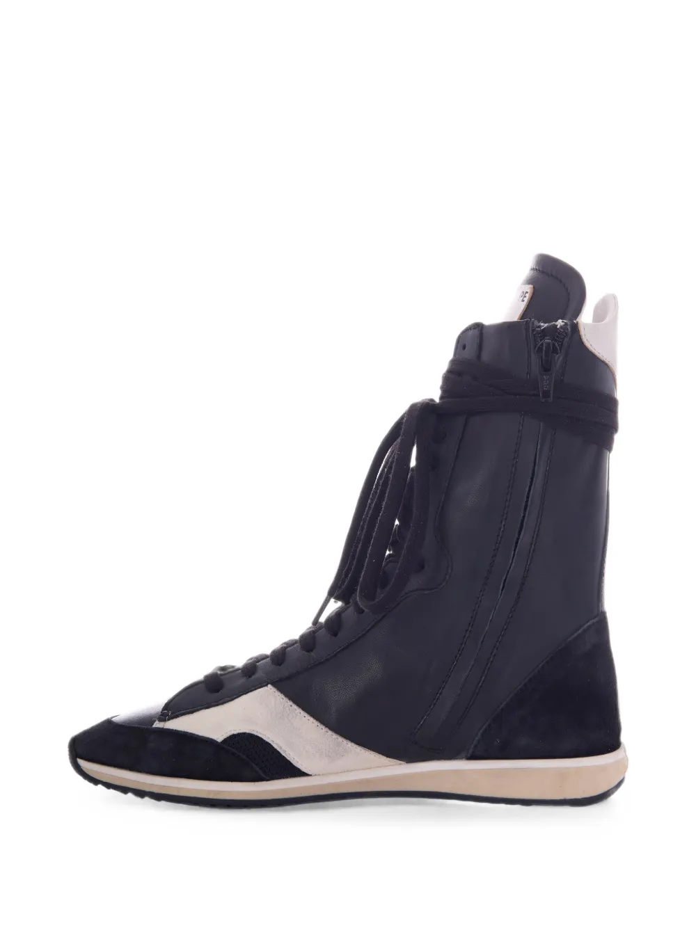 Patrizia Pepe panelled high-top sneakers Zwart