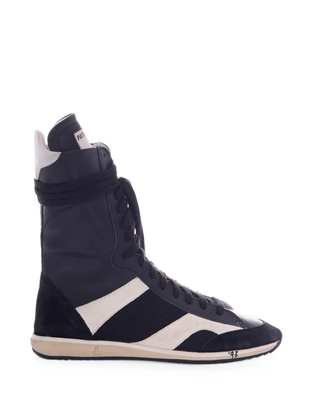 Patrizia Pepe panelled high-top sneakers Zwart