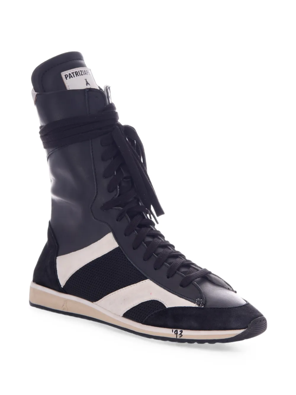 Patrizia Pepe panelled high-top sneakers Zwart