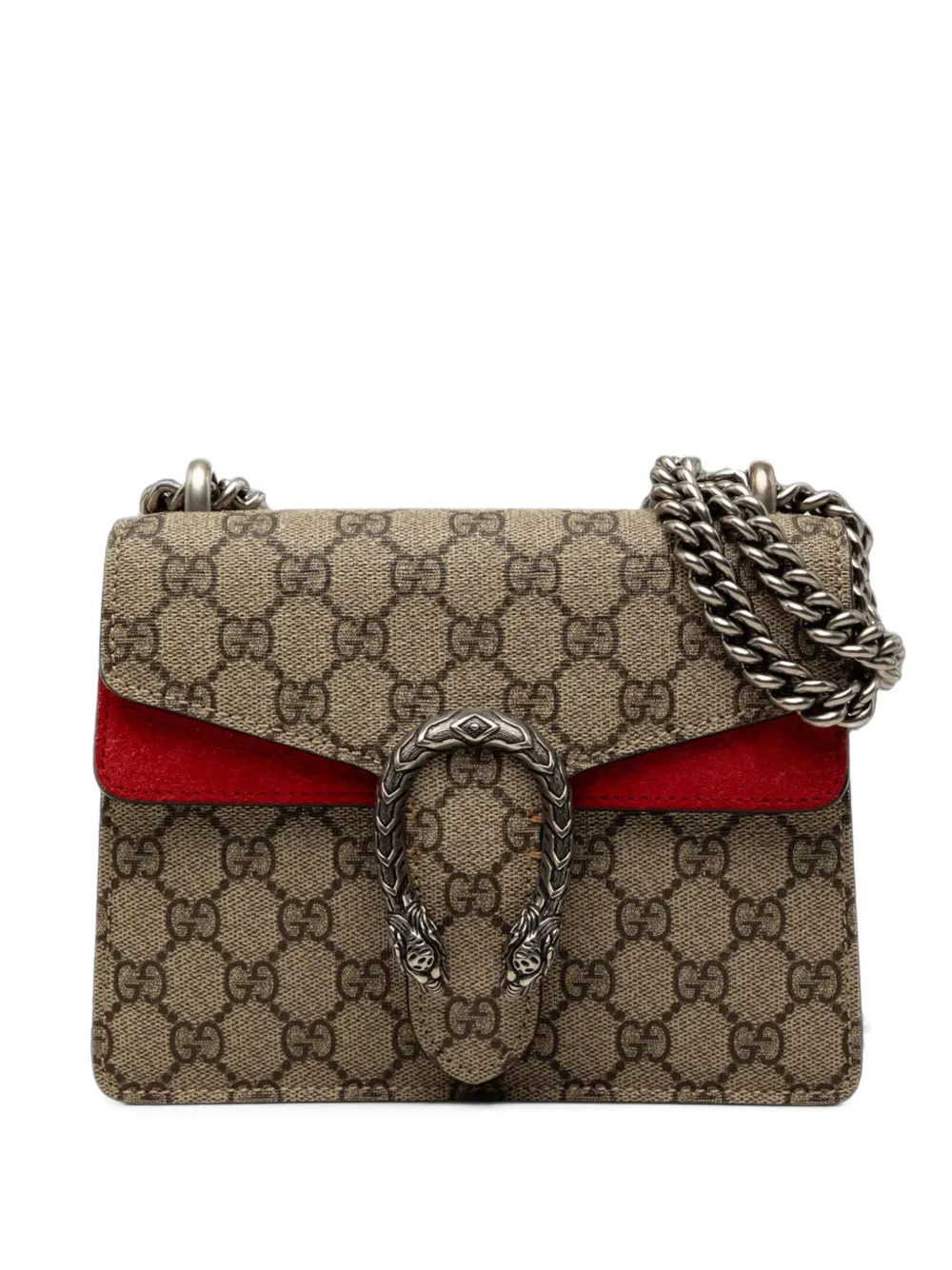 Gucci Pre-Owned 2016-2026 Small GG Supreme Dionysus crossbody bag - Rosso