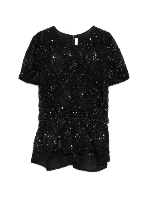 Naeem Khan bead-embellished peplum top