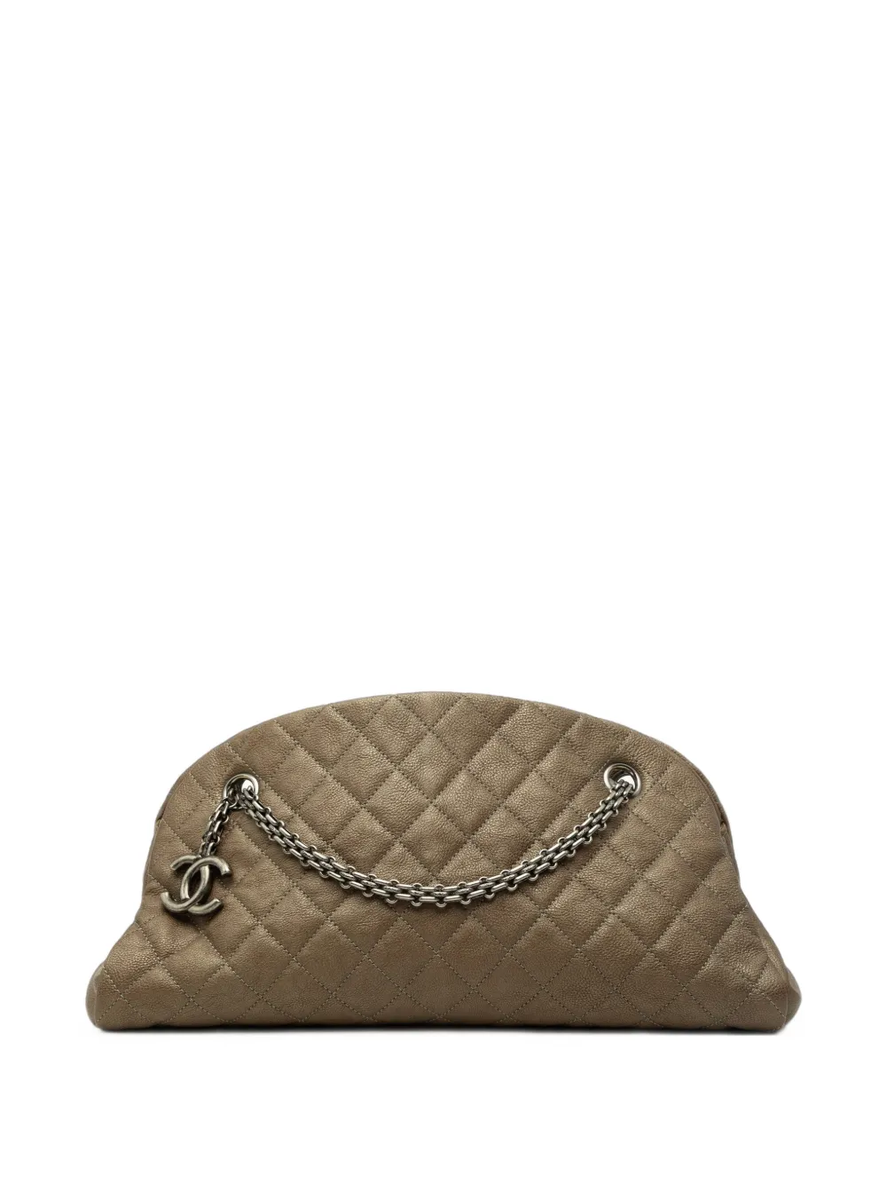CHANEL Pre-Owned sac porté épaule Just Mademoiselle Bowling Bag médium en cuir Caviar (2011) - Marron