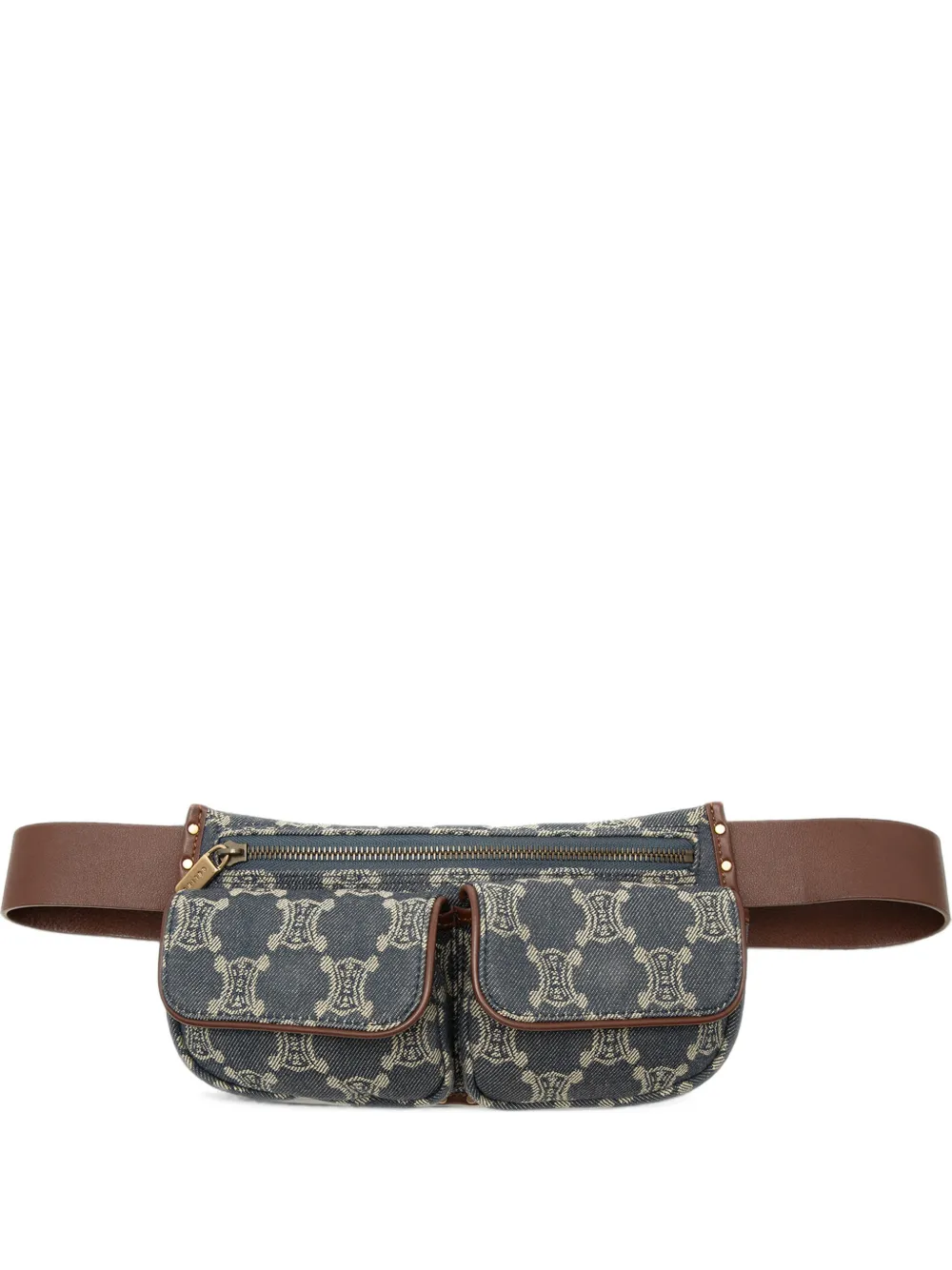 Celine Pre-Owned 20th Century Macadam Denim Double Pocket belt bag - Blu