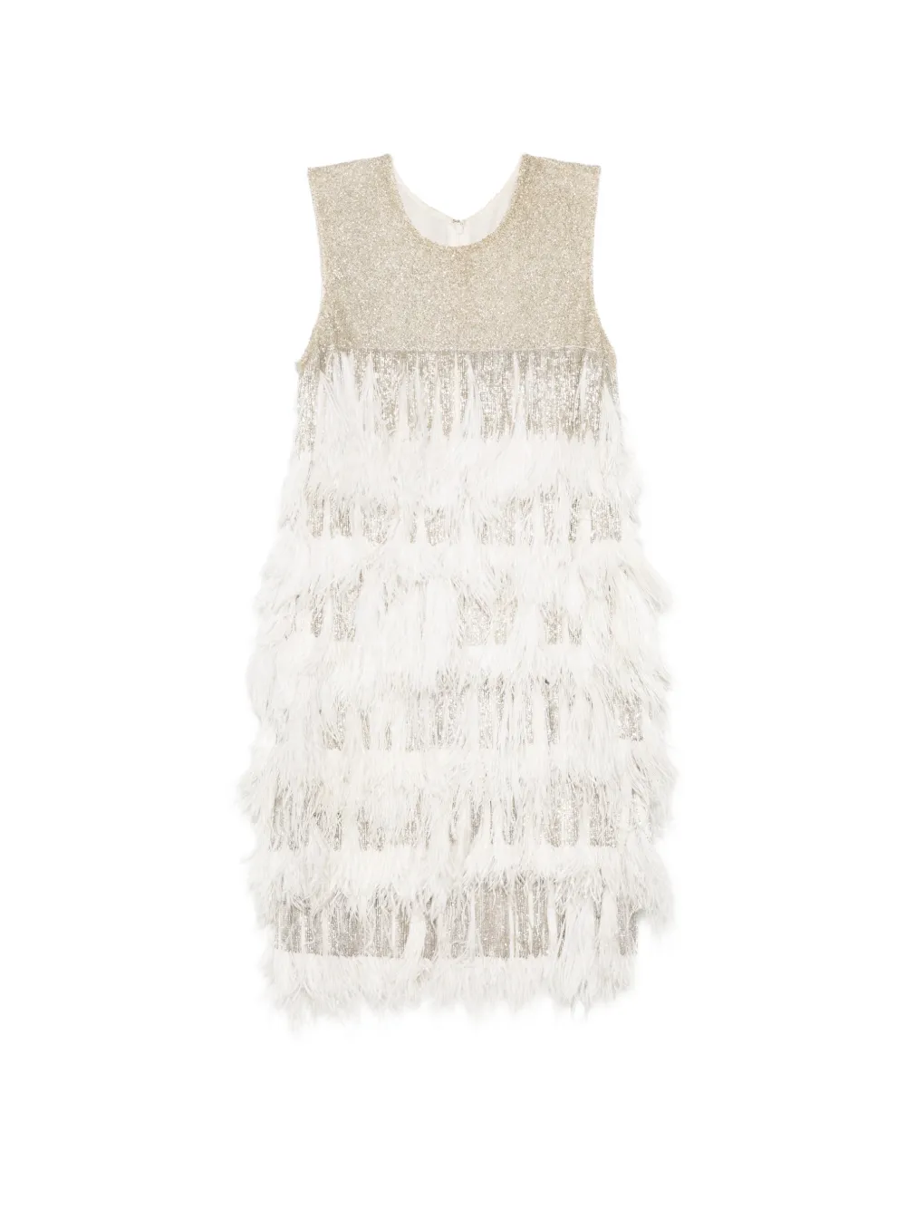 Naeem Khan feather-trim dress