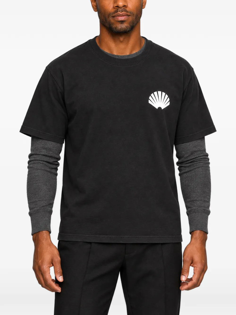New Amsterdam Surfassociation T-shirt met logoprint Zwart