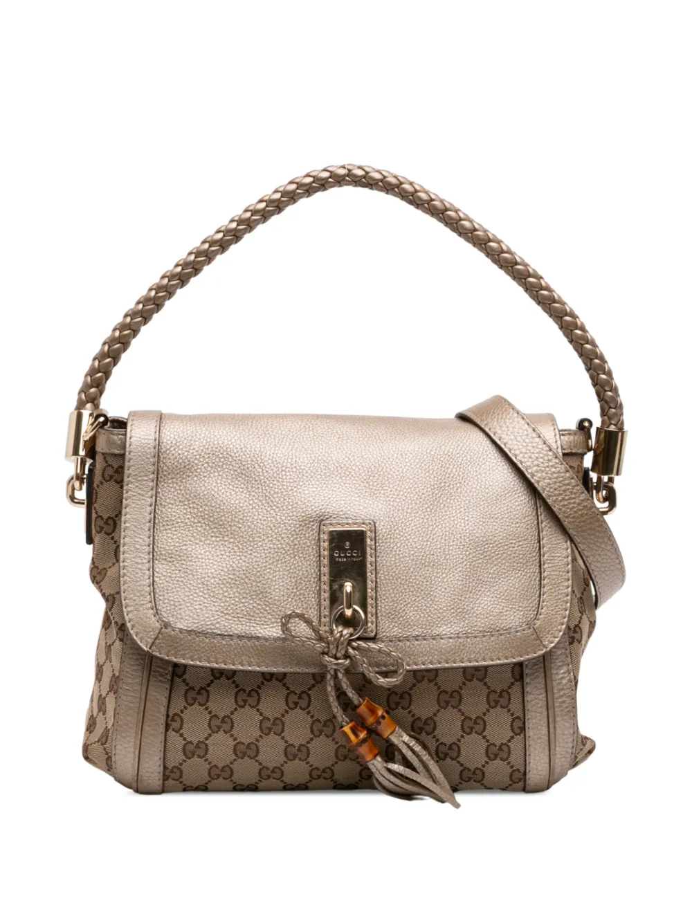 Gucci Pre-Owned 2016-2026 GG Canvas Bella Flap satchel - Nude
