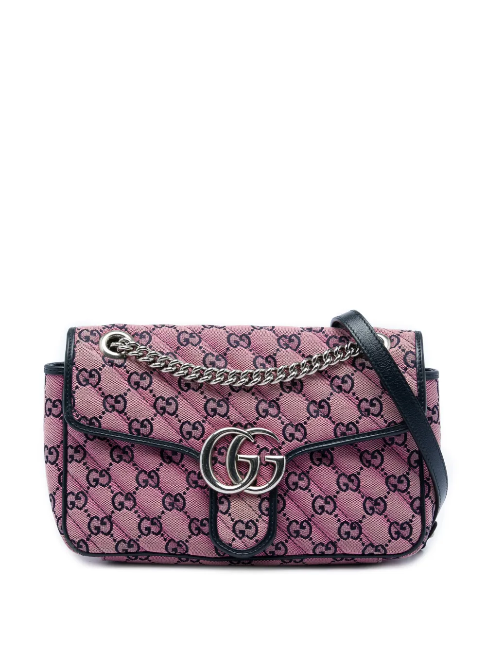 Gucci Pre-Owned 2016-2026 Medium GG Marmont Matelasse Diagonal GG Canvas shoulder bag - Rosa