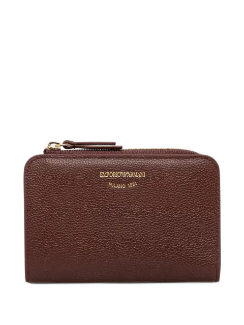 Emporio Armani textured leather billfold wallet with zip-around closure