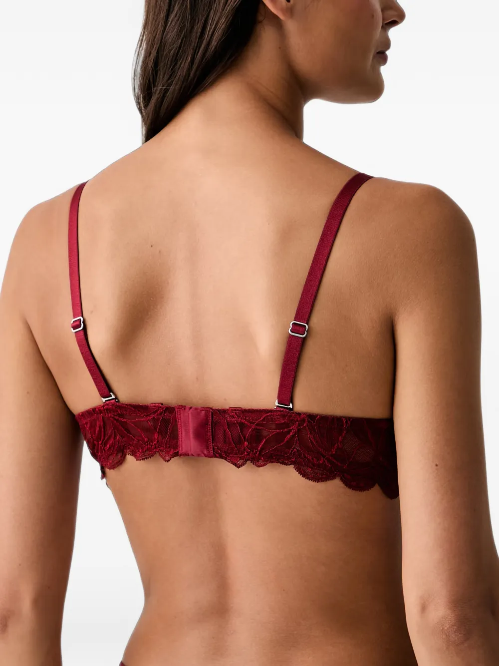 Emporio Armani Push-up bh van bloemenkant Rood