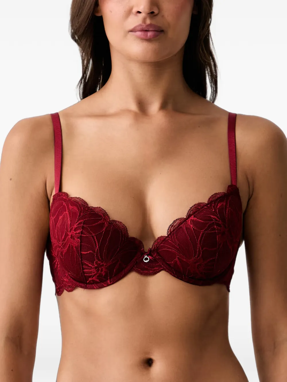 Emporio Armani Push-up bh van bloemenkant Rood