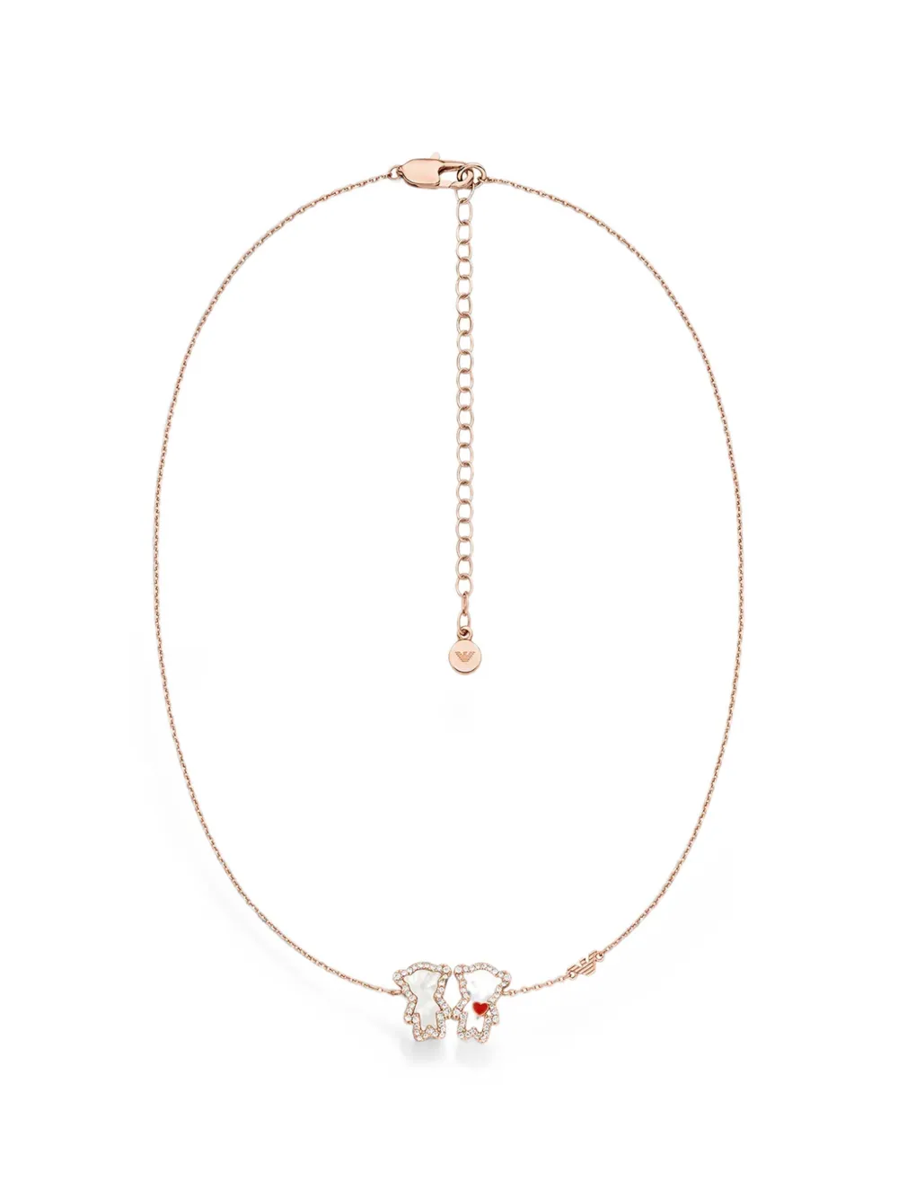 Emporio Armani crystal-embellished teddy bear necklace - Rosa