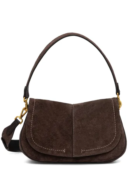 GIANNI CHIARINI medium Helena Round contrast-stitch suede shoulder bag