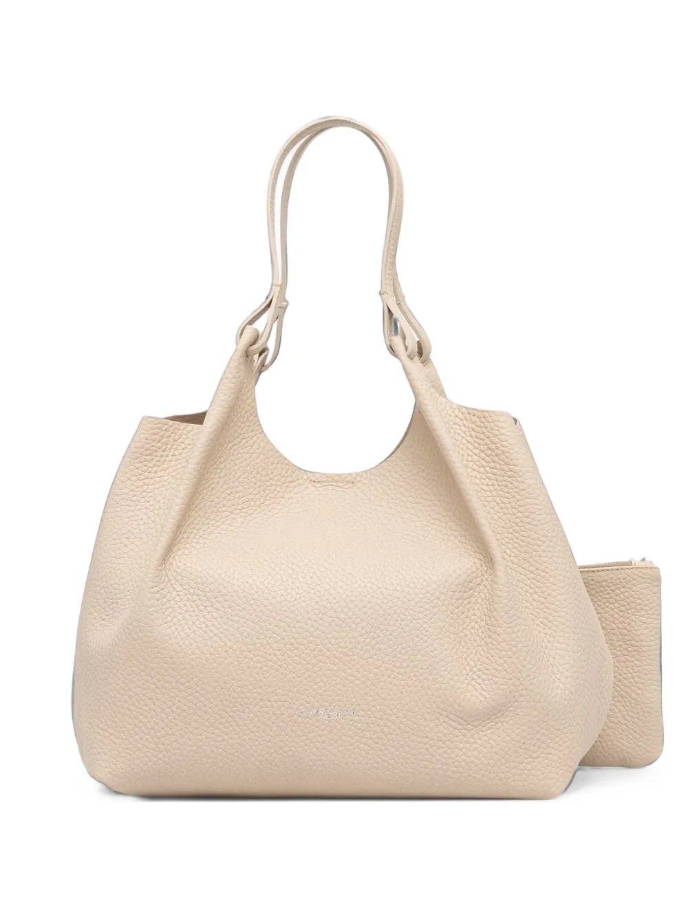 GIANNI CHIARINI large Dua grained leather tote bag - Toni neutri