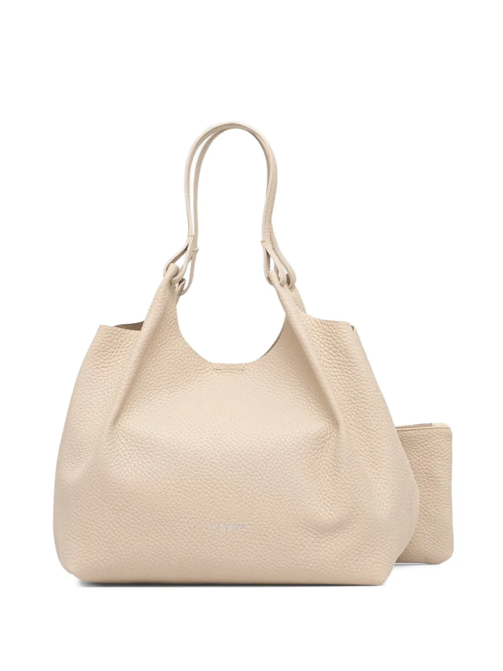 GIANNI CHIARINI large Dua grained leather tote bag - Toni neutri