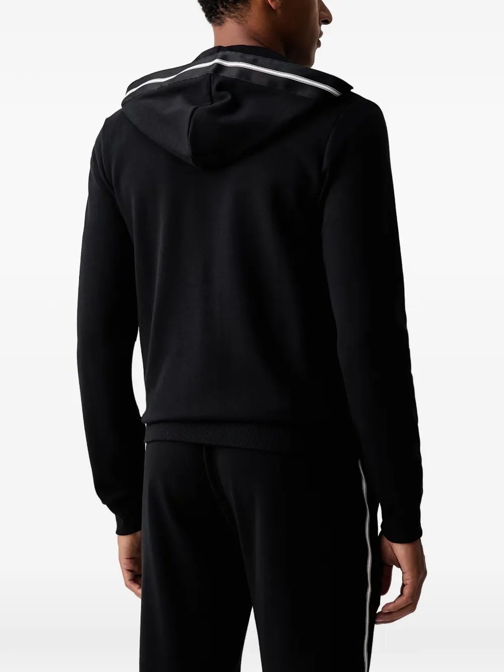 Emporio Armani Hoodie met geborduurd logo Zwart