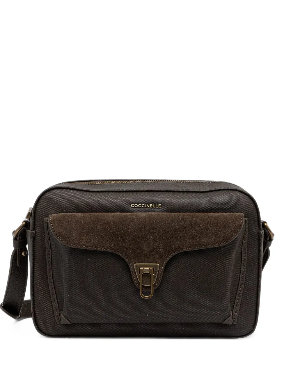 Coccinelle Beat suede-panel cross-body bag - Grün