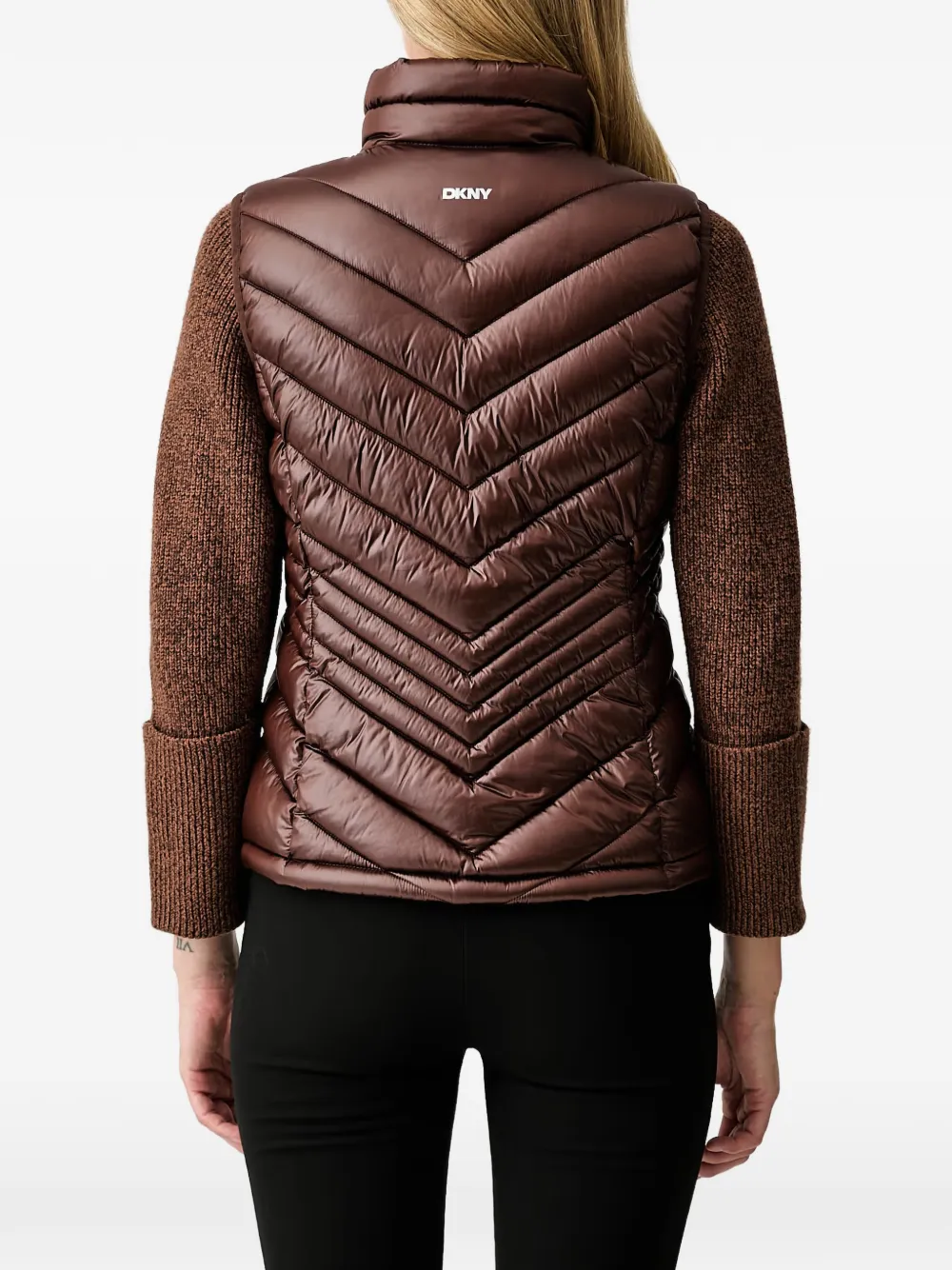 DKNY chevron-quilted gilet Bruin