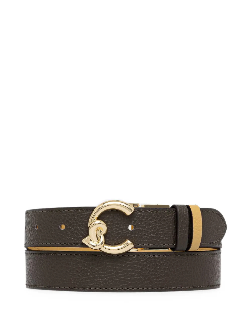 Coccinelle Cintura C-Me con fibbia logo - Marrone