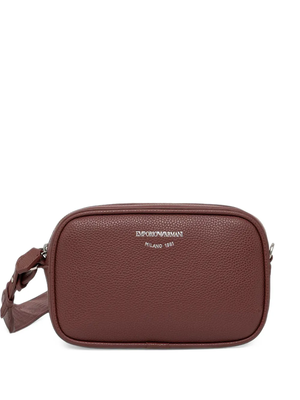 Emporio Armani deer-print camera case with shoulder strap - Marrone