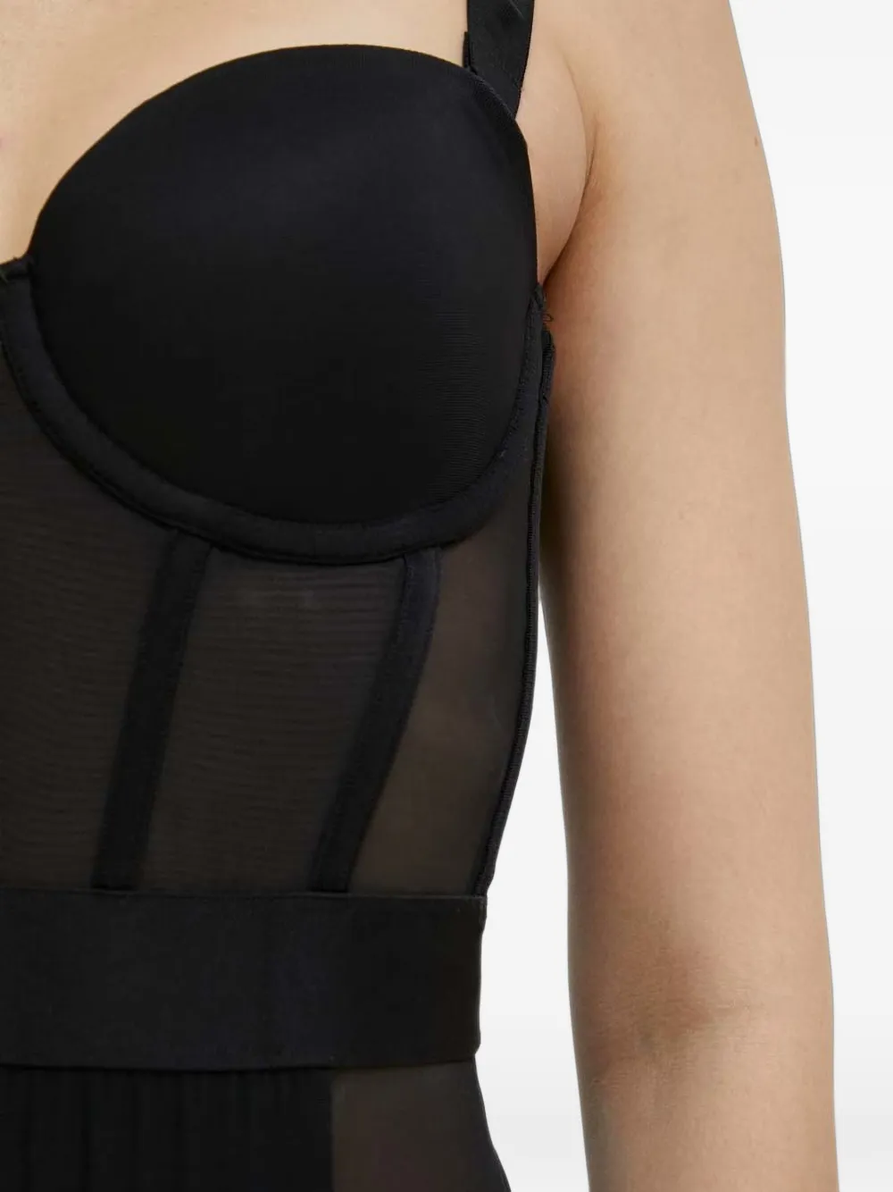 DKNY Body met korsetstijl en vlakken Zwart