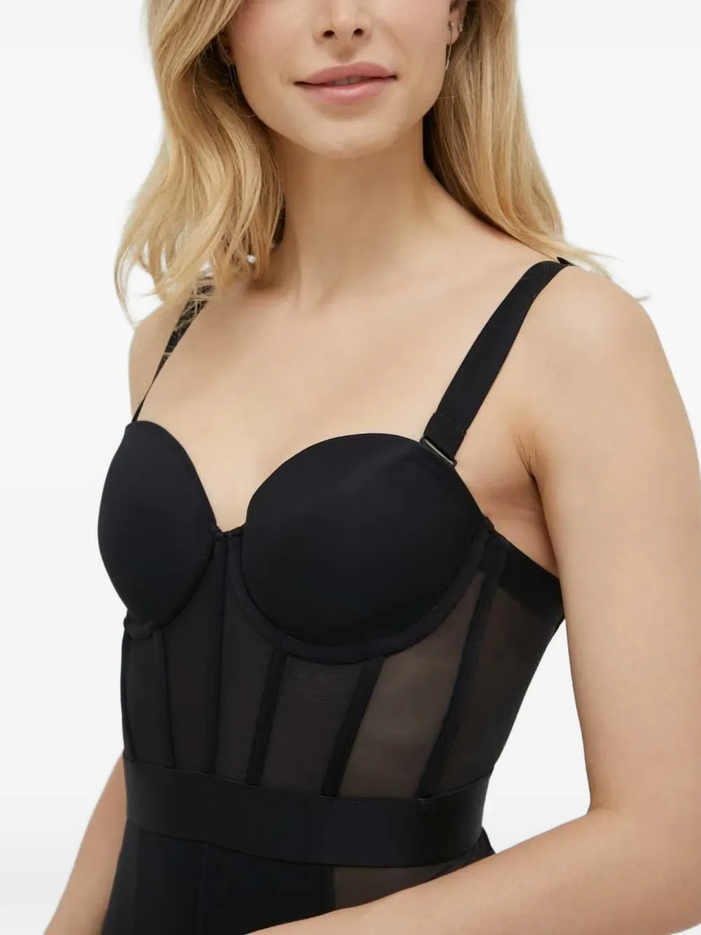 DKNY Body met korsetstijl en vlakken Zwart