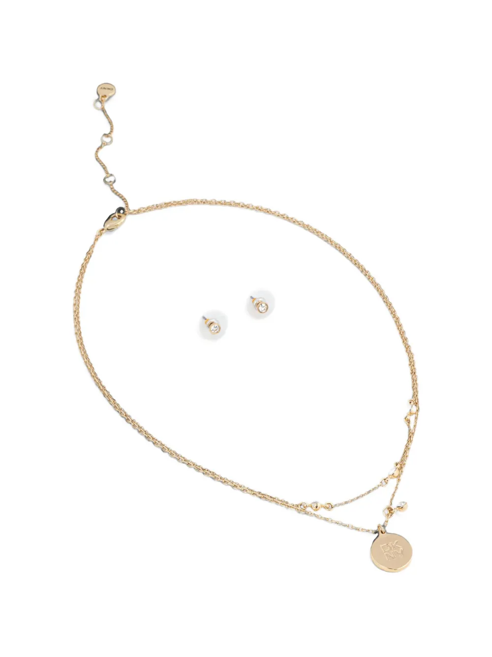 DKNY crystal-embellished necklace and earrings set - Oro