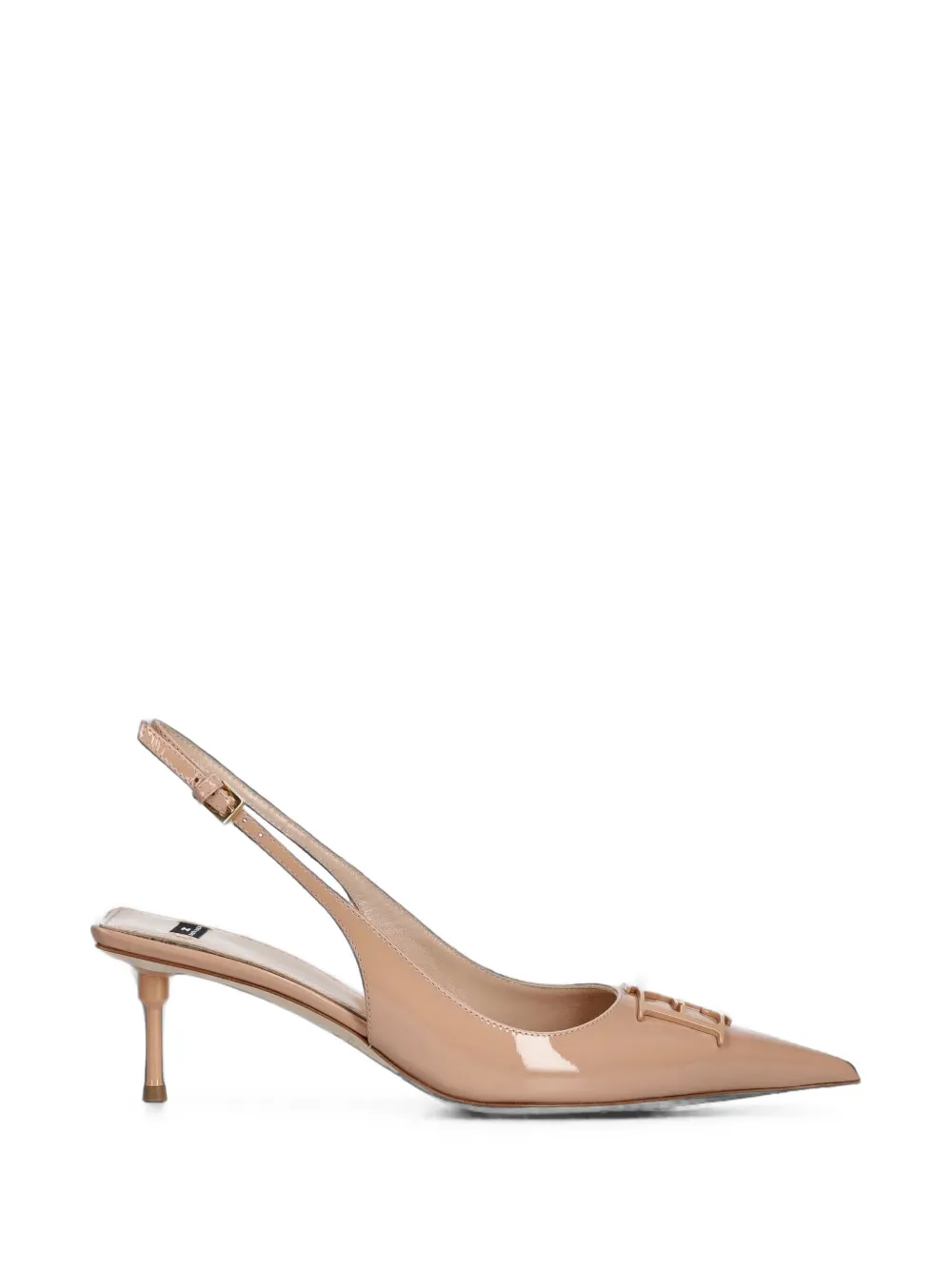 Elisabetta Franchi logo-plaque slingback pumps Beige