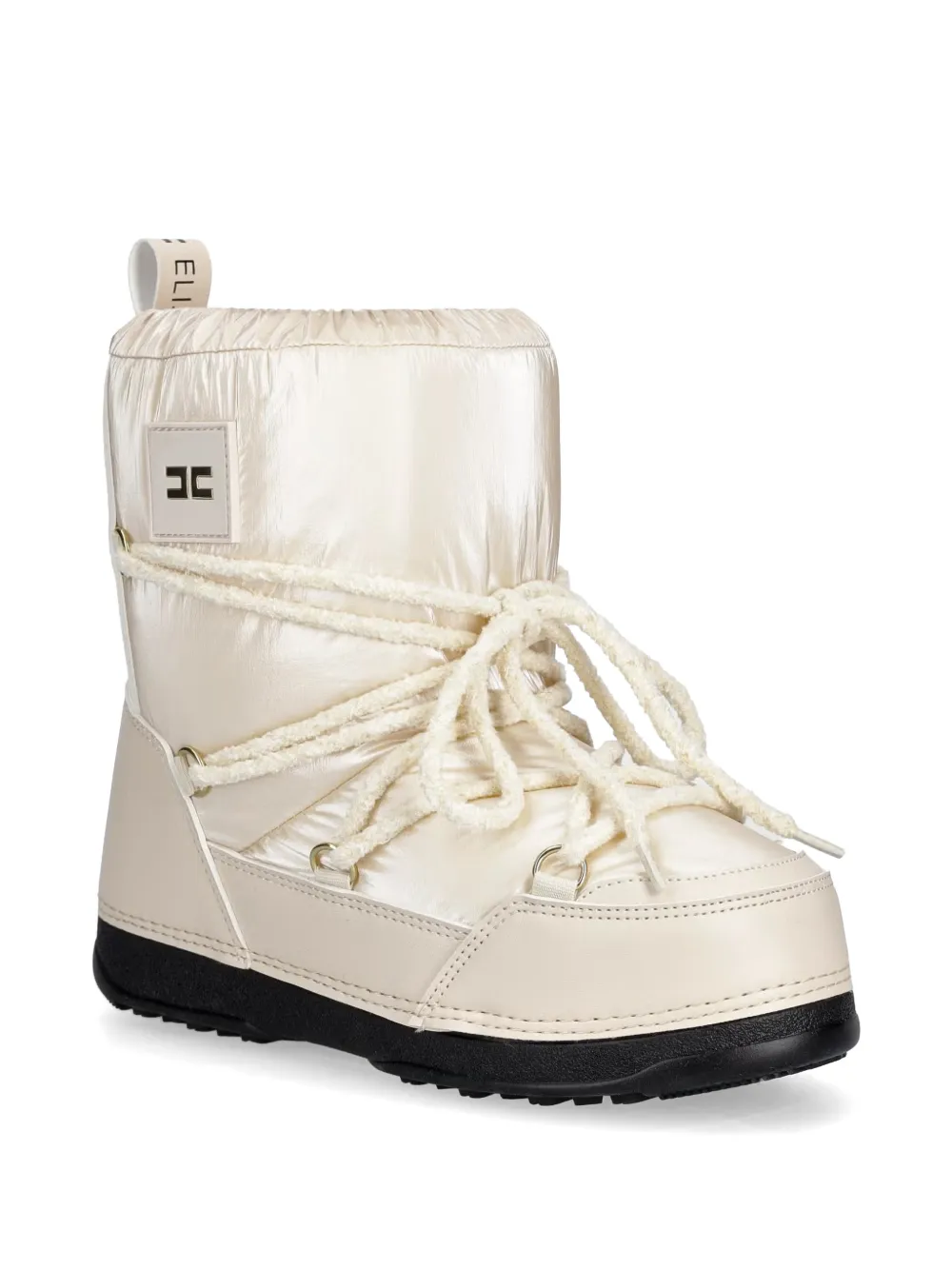 Elisabetta Franchi La Mia Bambina lace-up logo-patch boots - Toni neutri