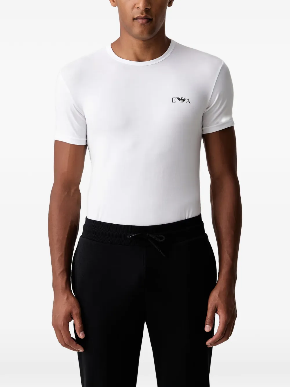 Emporio Armani lot de deux t-shirts à logo imprimé - Blanc Emporio Armani lot de deux t-shirts à logo imprimé - Blanc