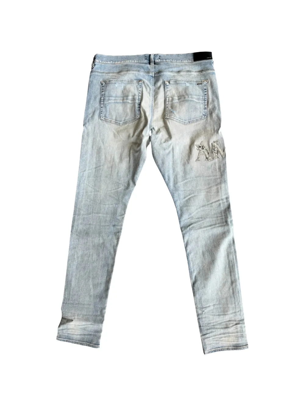 AMIRI Baroque Varsity logo jeans Blauw