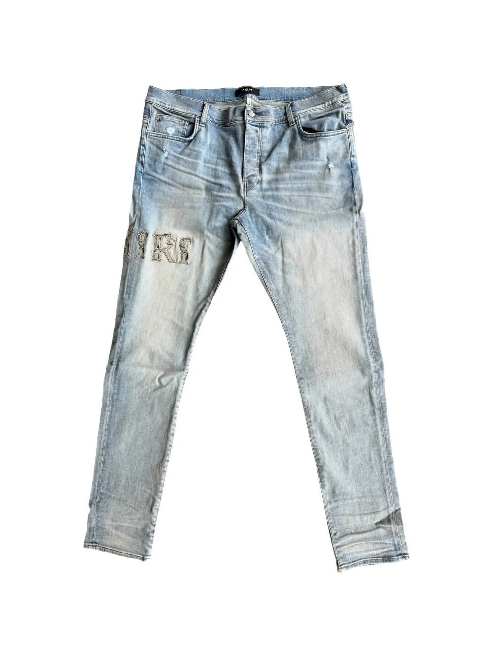 AMIRI Baroque Varsity logo jeans - Blu