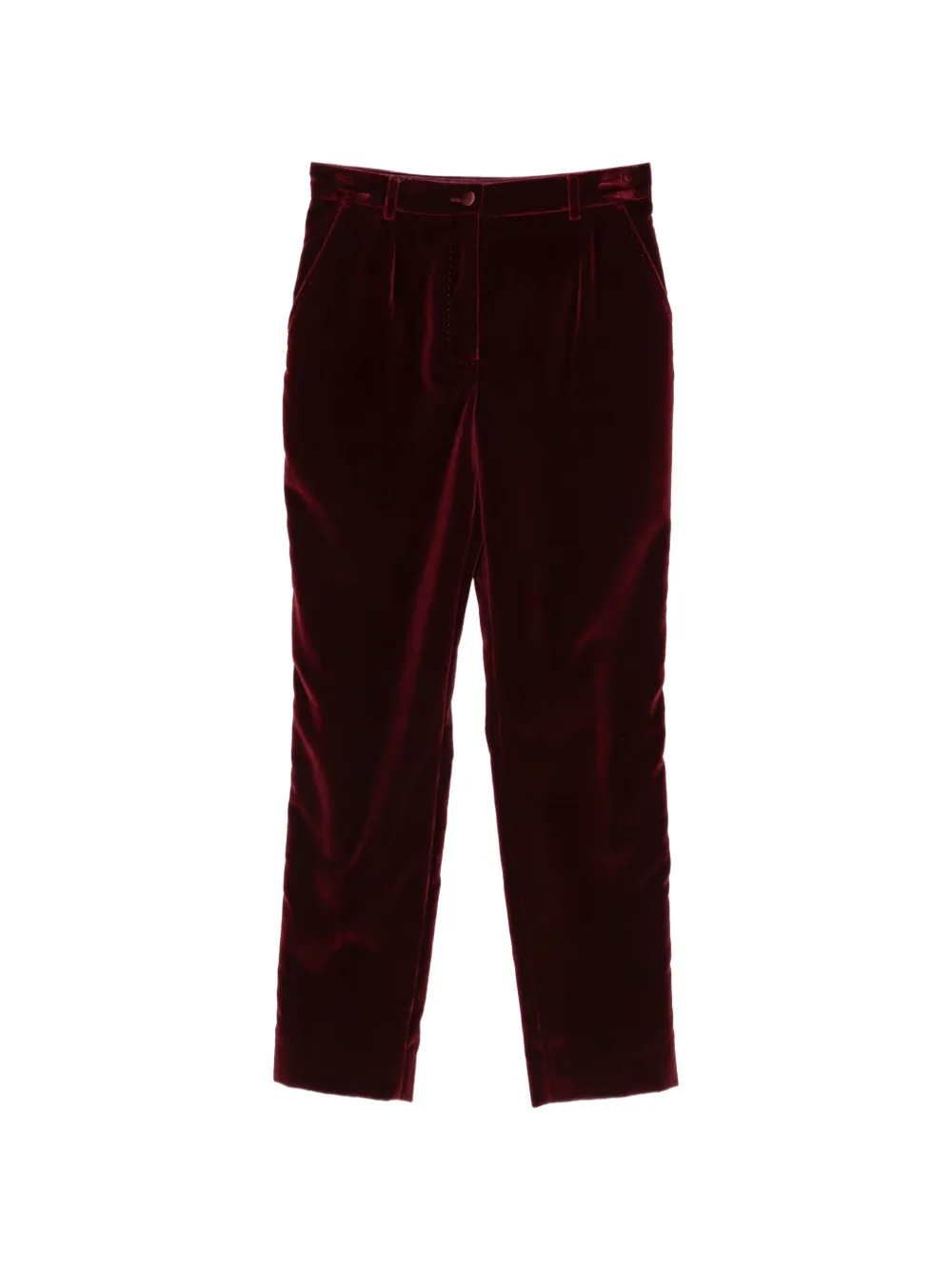 Dolce & Gabbana Fluwelen broek met zijstreep Rood