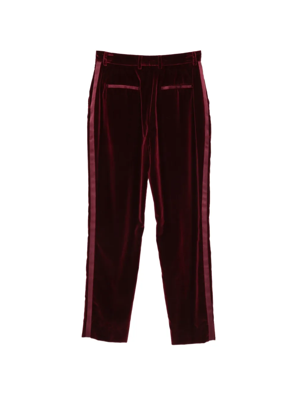 Dolce & Gabbana Fluwelen broek met zijstreep Rood