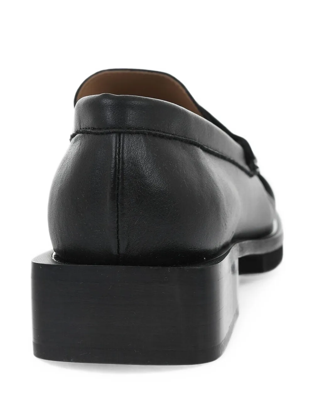 GANNI logo-plaque leather loafers Zwart
