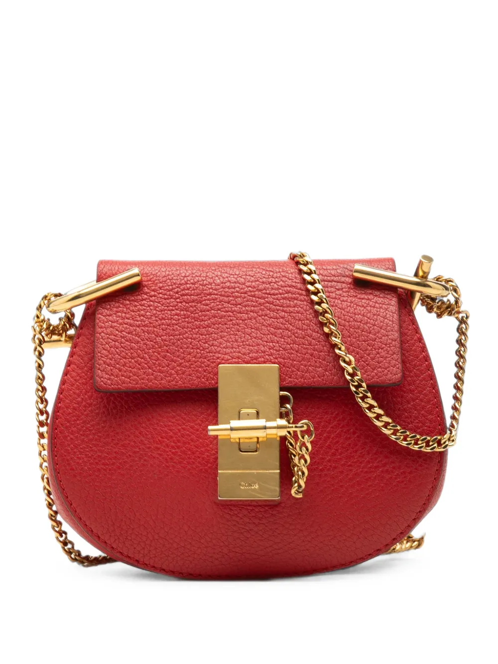 Chloé Pre-Owned Borsa a tracolla Drew nano in pelle di agnello pieno fiore 2015 - Rosso
