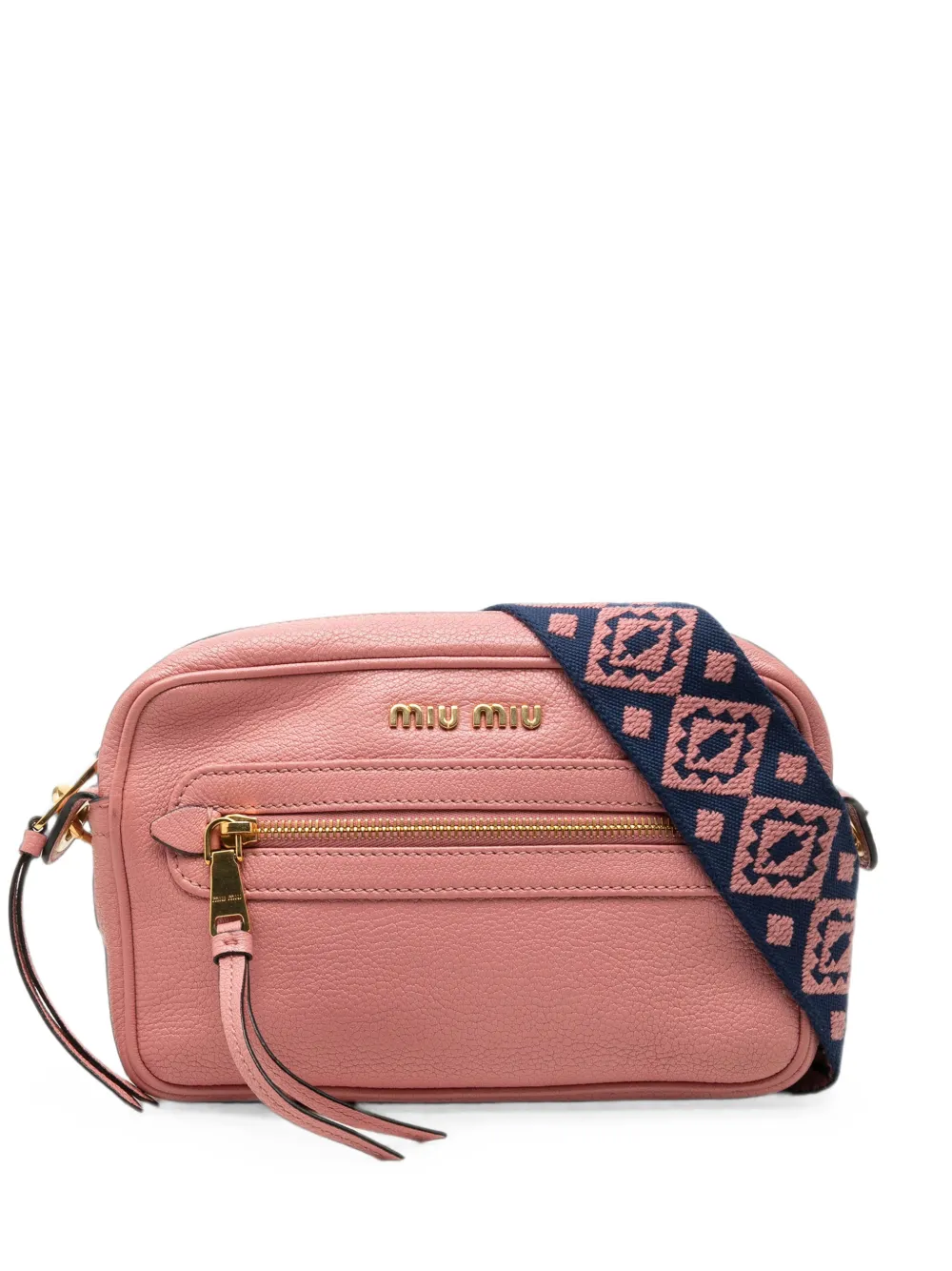 Miu Miu Pre-Owned 2010-2026 Goatskin Madras Camera Bag crossbody bag - Rosa