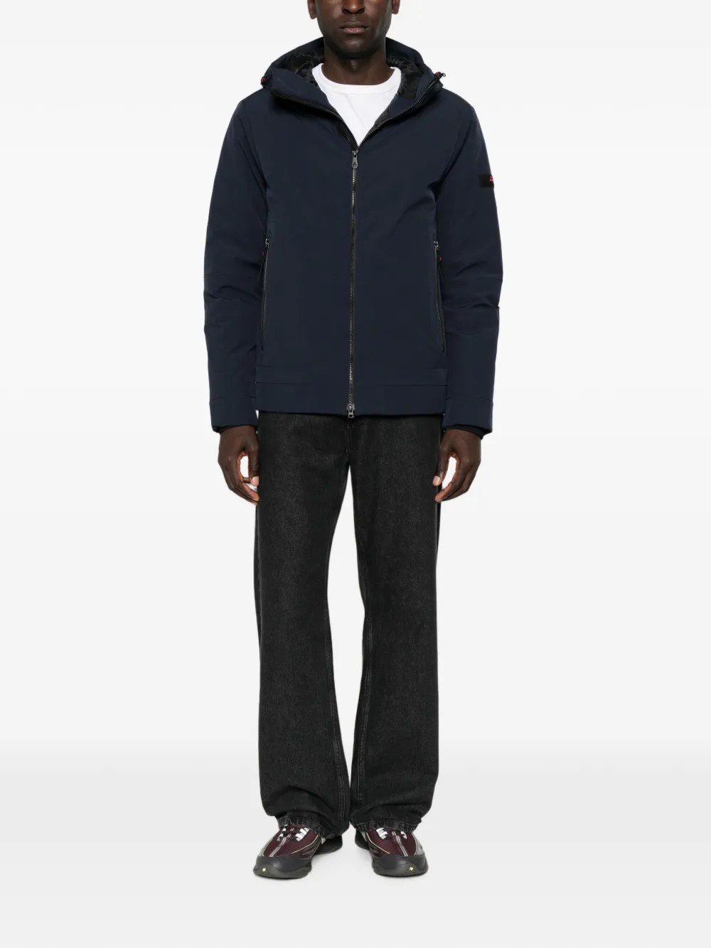 Peuterey Jack met capuchon en logopatch Blauw
