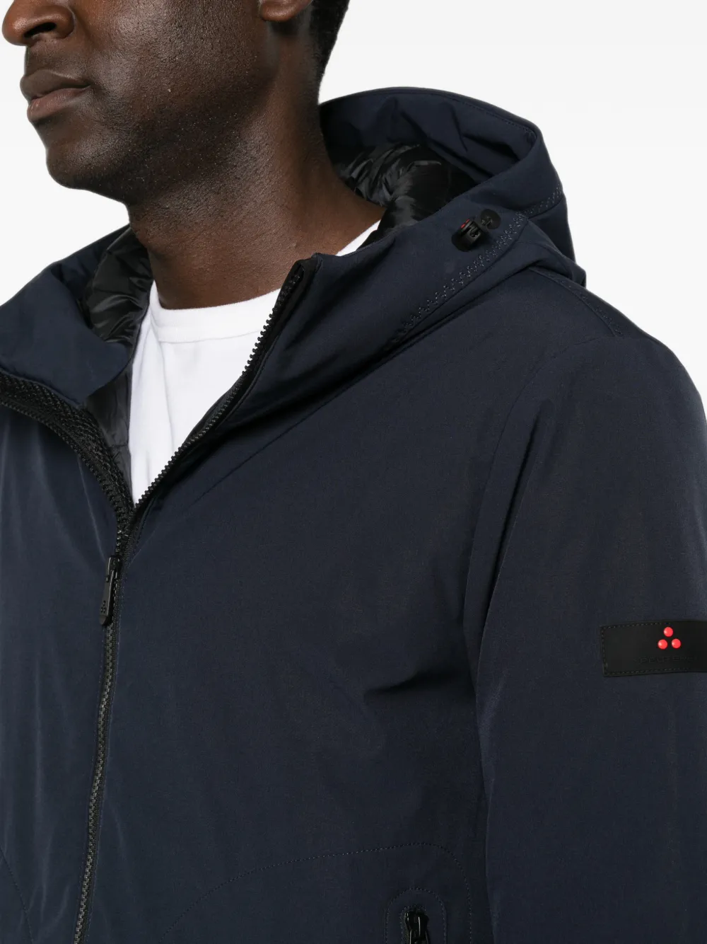 Peuterey Jack met capuchon en logopatch Blauw