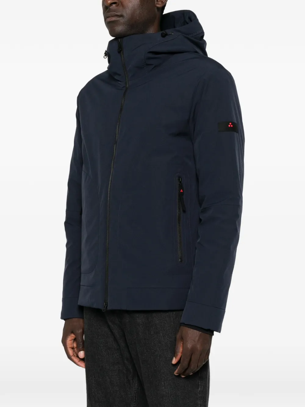 Peuterey Jack met capuchon en logopatch Blauw