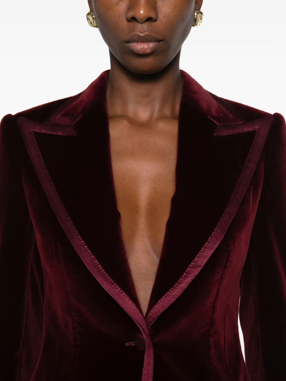 Dolce & Gabbana Fluwelen blazer met enkele rij knopen Rood