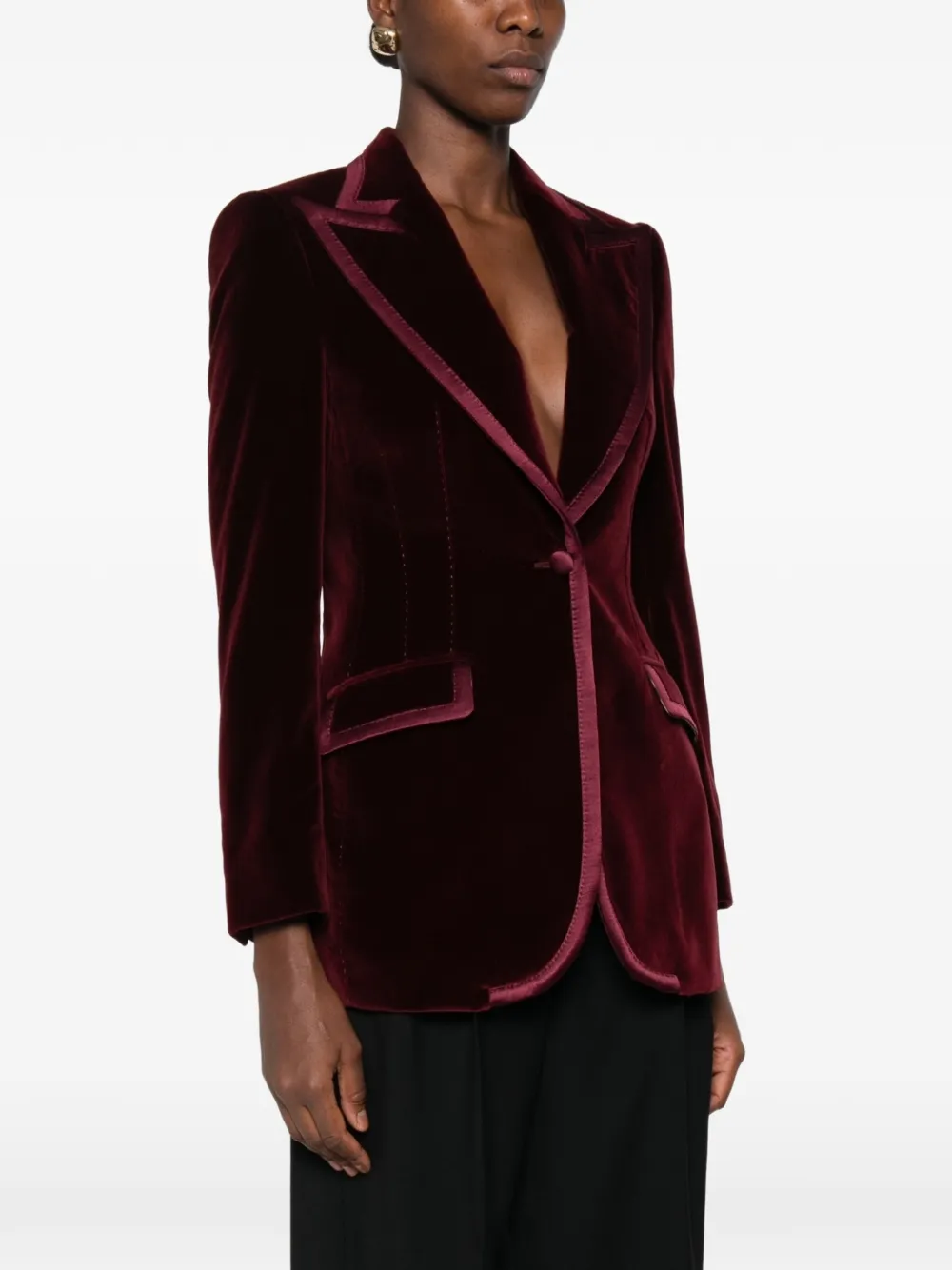 Dolce & Gabbana Fluwelen blazer met enkele rij knopen Rood
