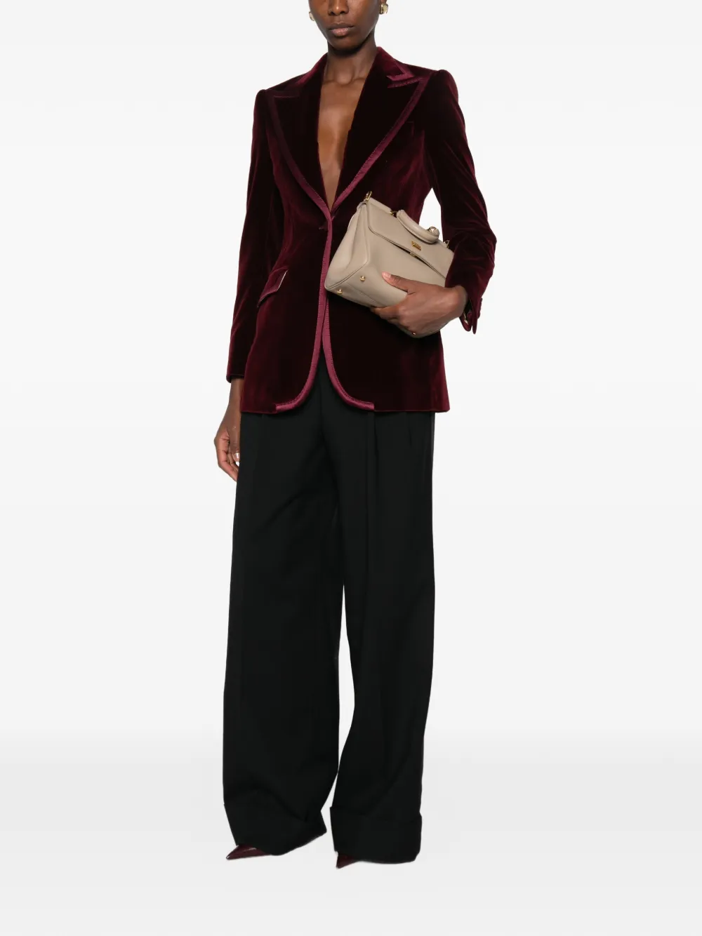 Dolce & Gabbana Fluwelen blazer met enkele rij knopen Rood
