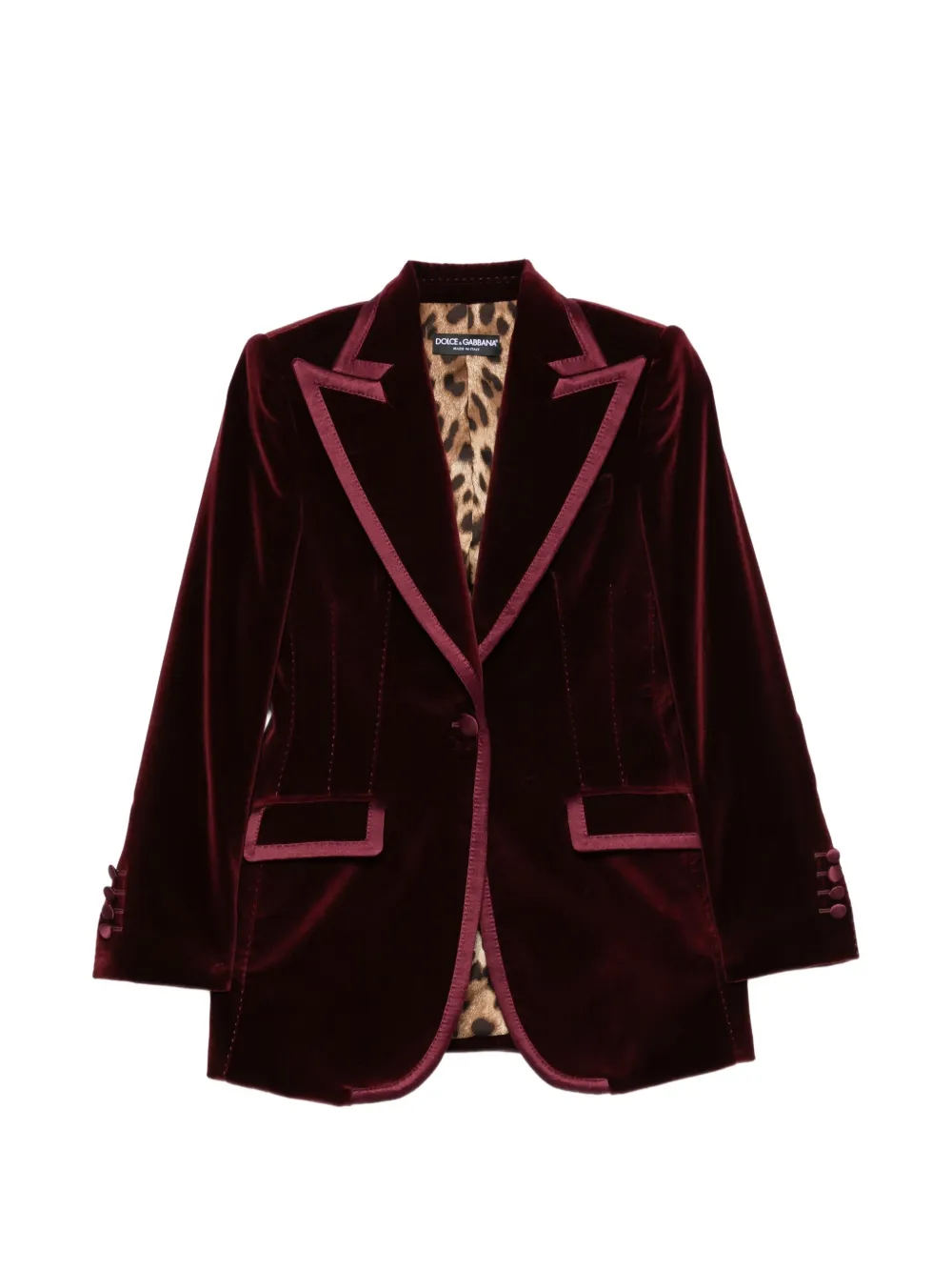 Dolce & Gabbana Blazer monopetto in velluto - Rosso